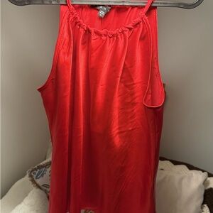 Elegant Red Satin Women's Top
